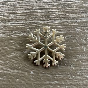 Sterling Silver 2” Snowflake Pendant Charm, hook/loop on back